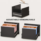 3 Drawer File Cabinet with Lock, Vertical Filing Cabinet with Adjustable Hanging Bars for A4 and Letter Size