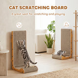 2PCS Cat Scratching Board L Shape Cat Scratcher Cat Scratching Pad with 3 Toy Balls