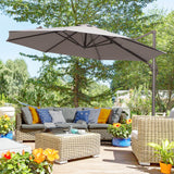 Parasol de patio cantilever 10pi avec rotation 360°