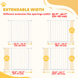 Pressure Fit Dog Gate Pet Barrier for stairs doorway, 29.9''- 42.1'' Width