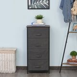 Meuble de rangement en lin à 4 tiroirs amovibles, tour de commode avec cadre en métal et pieds réglables pour salon
