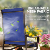 Patio Dining Chairs Set of 2, 360° Swivel Rocking Outdoor Chairs with Armrests, Breathable Mesh