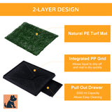 Dog Grass Pad with Tray, Doggy Bathroom Toilet Potty Tray Indoor Outdoor Puppy Potty Training (51 x 63 CM)