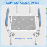 Adjustable Shower Chair with Arms Back and Padded Seat