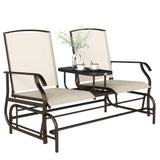 Chaise à bascule coulissante pour patio 2 personnes, causeuse à bascule extérieure, banc de mobilier de jardin