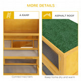Wood Rabbit Hutch with 2 Large Main House