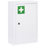 Lockable Medicine Cabinet, 3 Tier Steel Medical Wall Box with 2 Keys and Shelves for Bathroom