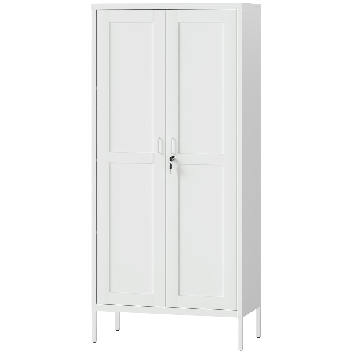 Armoire de Rangement de Bureau, Classeur Verrouillable avec 3 Étagères Réglables et 2 Portes pour Bureau à Domicile