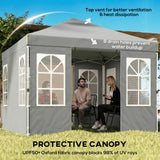 9.6 x 9.6 ft Pop Up Canopy Tent with 4 Sidewalls, UPF 50+ 1-Button Push Easy Setup Outdoor Instant Canopy