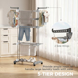 5-Tier Clothes Drying Rack, Foldable Laundry Drying Rack with Wheels