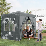 6.6'x6.6' Pop Up Canopy Tent with Sidewalls