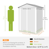 4.4' x 3' Outdoor Storage Shed with Double Doors, Metal Garden Shed for Backyard Patio