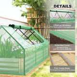 8.6 x 3 x 1ft Raised Garden Bed with Mini Greenhouse, Small Greenhouse for Patio Garden Balcony