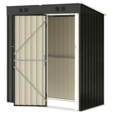 5 x 3 ft Outdoor Storage Shed, Lean-to Metal Garden Shed with Lockable Door and Vents