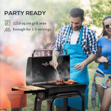 Barbecue au charbon de bois avec tablettes et roues