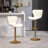 Ensemble de 2 tabourets de comptoir, chaises de bar à hauteur ajustable avec siège pivotant, revêtement en cuir PU