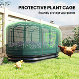 6' x 3' Galvanized Raised Garden Bed with Crop Cage Net Cover and Watering System