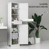 Freestanding Bathroom Cabinet with Drawer and 2 Doors, Tall Bathroom Cupboard for Kitchen