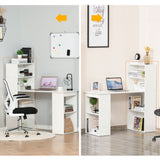 Modern Computer Desk with Storage Shelves, 47