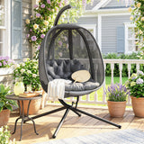 Hanging Egg Chair, Folding Basket and Thickened Cushion
