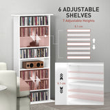 8-Tier DVD Shelf with 6 Adjustable Shelves, Holds 360 CDs, 185 DVDs or 185 Blu-rays
