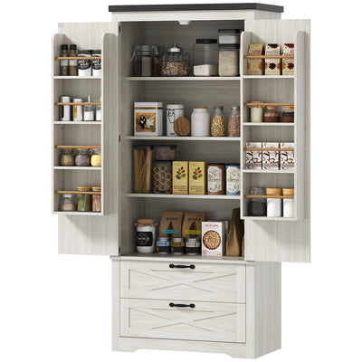 Farmhouse Kitchen Pantry Storage Cabinet, 64