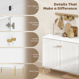 Sideboard, Modern Buffet Cabinet, Coffee Bar Cabinet with Fluted Doors and Adjustable Shelf