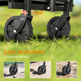 Petit chariot de jardin pliable pliant, chariot lourd pour pelouse avec roues universelles et poignée ajustable