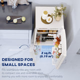 4.5 Cu Ft Mini Fridge with Freezer, Wheels, Adjustable Thermostat