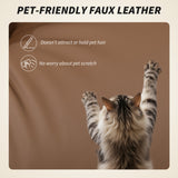 Office Chair with Massage, Pet-Friendly Faux Leather Reclining Desk Chair with Lumbar Support, Footrest