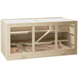 Wooden Hamster Cage Rat Cage with Slide, Tray