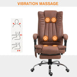 Fauteuil de bureau de massage vibrant 6 points en microfibre avec repose-pieds escamotable