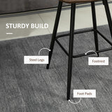 Lot de 2 chaises de bar de hauteur comptoir en cuir PU, tabourets de bar de 70,5 cm avec pieds en métal pour salle à manger