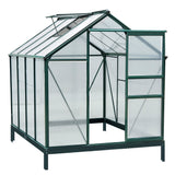 Serre 6' x 8' panneaux jumeaux transparents et cadre vert appuyez pour sélectionner