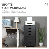 7-drawer Vertical File Cabinet for Home Office, Storage Cabinet with Wheels