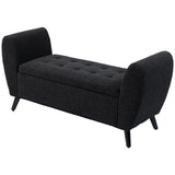 Banc de rangement capitonné avec accoudoirs