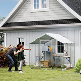 Grand meuble de catio en métal pour l'extérieur de 79 po avec housse imperméable, 4 plateformes