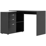 L-Shaped Desk, Computer Corner Desk with Storage Shelf, Drawer