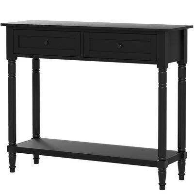 Table console d'entrée, table d'entrée moderne avec 2 tiroirs et tablette de rangement