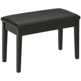 Tabouret de piano classique, siège de clavier rembourré en cuir PU avec pieds en bois d'hévéa et compartiment de rangement pour partitions