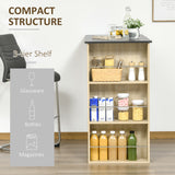 Bar Table Counter Height Dining Table with 3 Storage Shelves for Kitchen