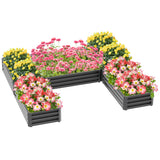 Steel Raised Garden Bed, Set of 5 Large Box Planters for Outdoor Plants Vegetables Flowers Herbs