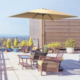 6.5x10ft Patio Umbrella, Rectangle Market Umbrella with Aluminum Frame and Crank Handle