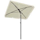 6.5x4ft Rectangle Patio Umbrella Aluminum Tilt Adjustable Garden Parasol
