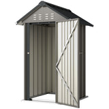 Outdoor Storage Shed with Lockable Door, Metal Garden Shed with 4 Vents for Backyard Patio