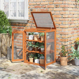 Wooden 2 Tier Cold Frame Greenhouse Polycarbonate Plant Grow House Portable Garden