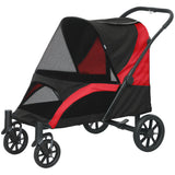 Foldable Pet Stroller for Medium Dogs with Four Big Wheels, Shock-Absorbing Frame