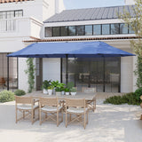 15ft Double-sided Patio Umbrella with Twin Canopy, Extra Large Outdoor Parasol with Crank for Pool