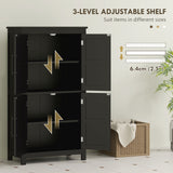 Farmhouse Bathroom Storage Cabinet, Bathroom Floor Cabinet with Barn Doors and Adjustable Shelf