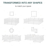 Small Animal Cage Plastic Chinchilla Cage 12 Panels for Guinea Pig, 18